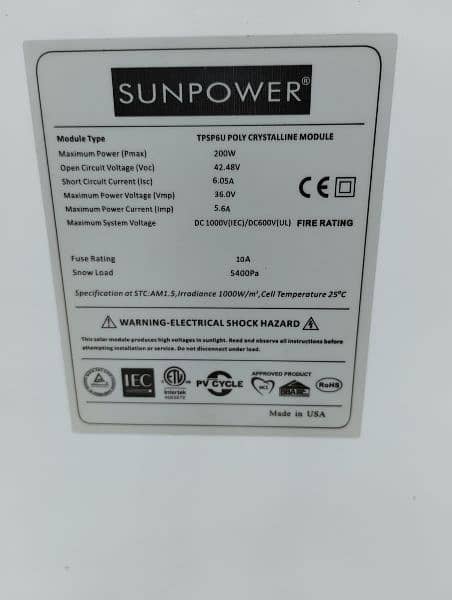 SUNPOWER solar panel for sale Good warking 1