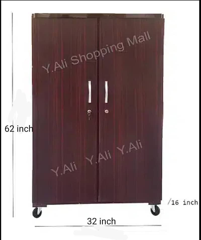 5x3 Feet Wooden two door cupboard wardrobe cabinet 1