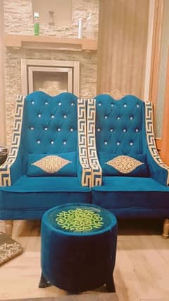 02 HiBack versace SOFA chairs with 01 small table