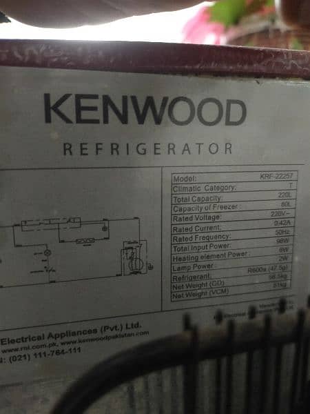 Kenwood Refrigerator 22257 Glass Door MRG Maroon Persona Plus Series 14