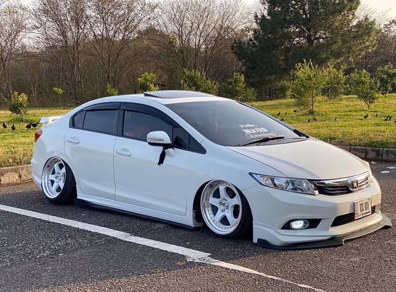 Honda civic rebirth body kits side skirts and roof spoiler 2