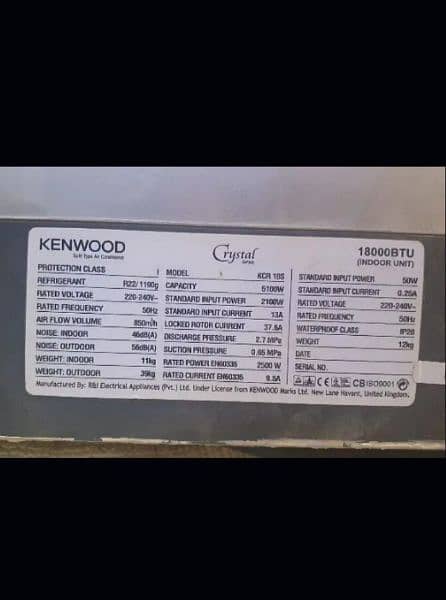 Kenwood 1.5 Tonn AC | No outer Unit 1