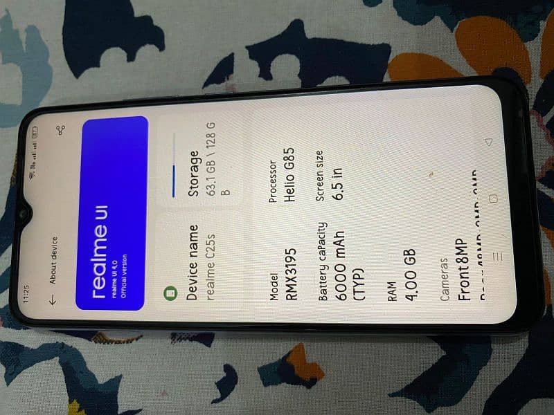 Realme C25s /4/128.1 hand use. 0