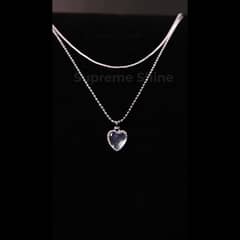 Double Layer Heart Pendant Necklace 1999  3k real price