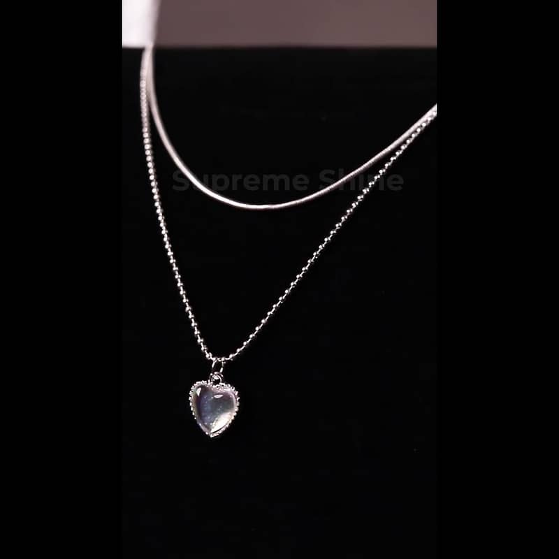 Double Layer Heart Pendant Necklace 1999  3k real price 1