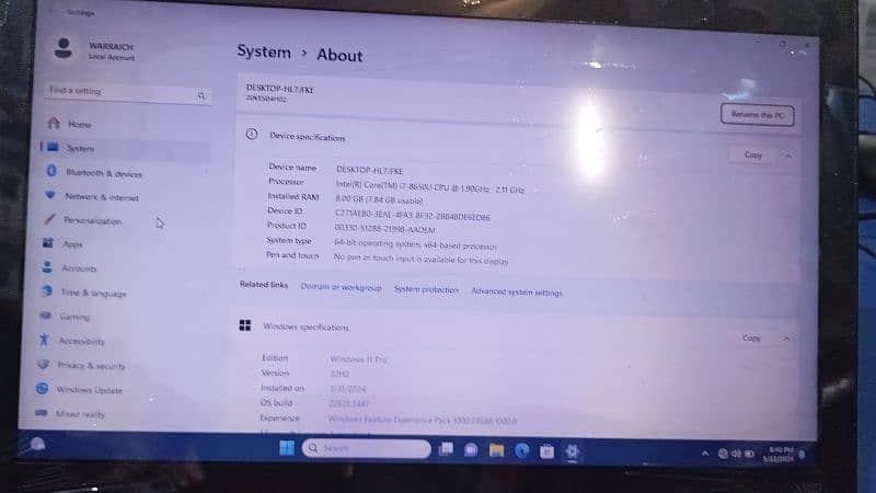 Lenovo ThinkPad X280 Core i7 8th 1