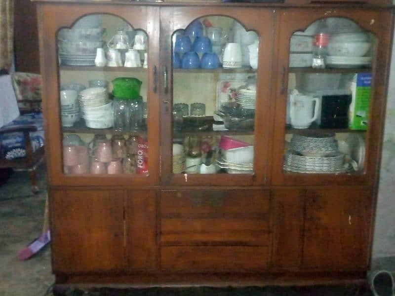 Old And Good Quality Wooden Complete Sofas / Showcase & Dressing Table 1