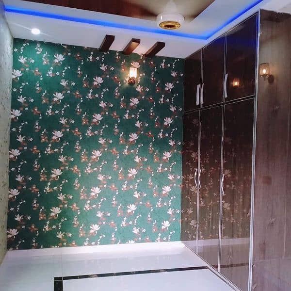wallpaper/pvc panel,woden & vinyl flor/led rack/ceiling,blind/gras/flx 5