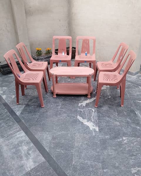 Armless Plastic Chairs 1 double shelf table 0