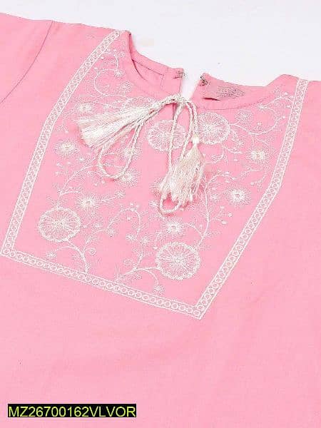 girls embroidered cotton kurta 1