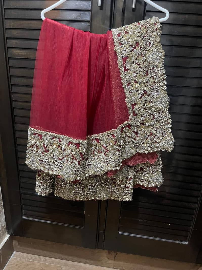 Red Bridal Lehnga|Hand Made Working Wedding Bridal Dress|Barat Dress 9