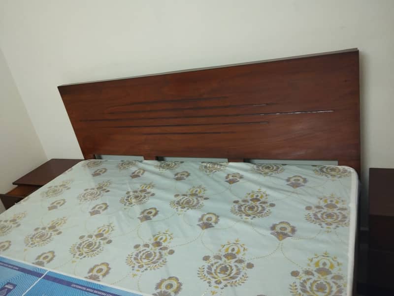 King Size Wooden Bed With Side tables 2