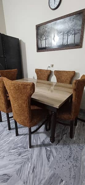 dining table, 6 seater dining table, wooden dining table, center table 1