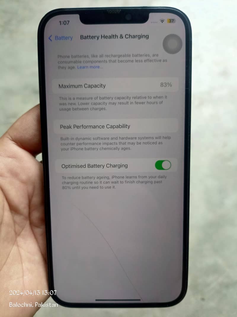 Model :Iphone 12 pro max Waterpack Non PTA (Factory unlock)  Battery: 2