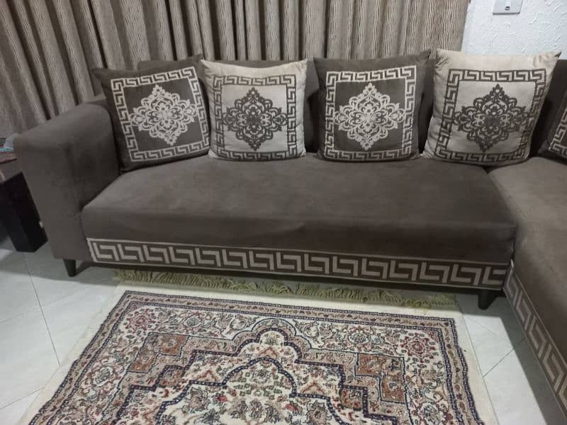 Brown L shaped sofa for sale 1