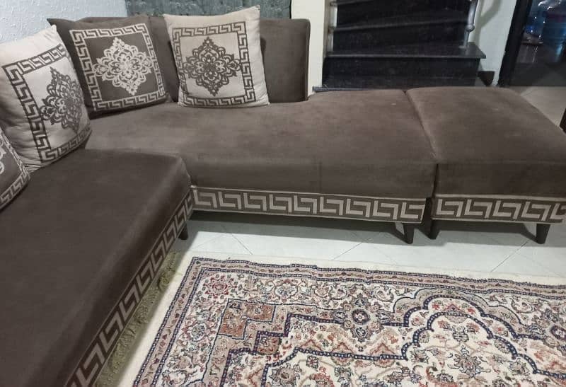 Brown L shaped sofa for sale 2