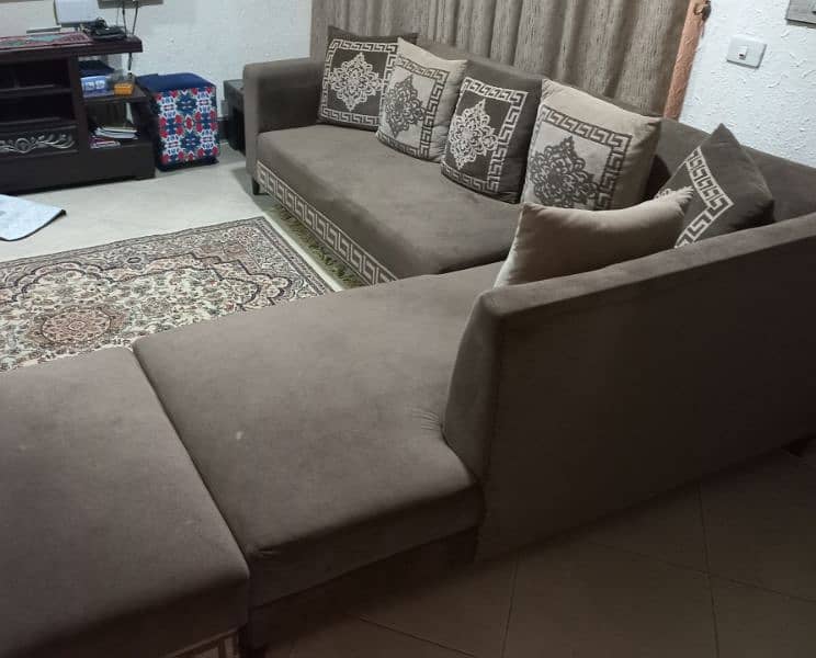 Brown L shaped sofa for sale 3