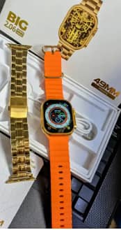 Series 8 Ultra GOLD Smart Watch with TWO STRAPS | 49 mm | Bezel Less D 4