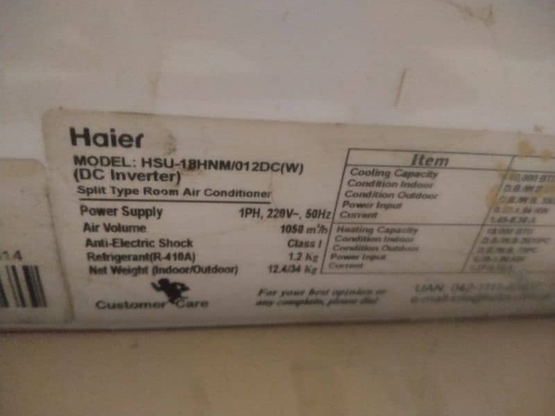 Haier model HSU-18HNM chilled ok condition 2