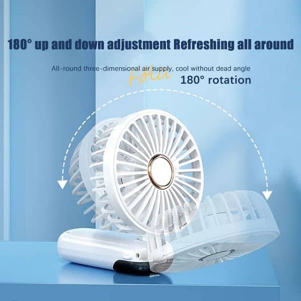 Rechargeable Mini Fan with cooling, also 3000 mAh battery. 1