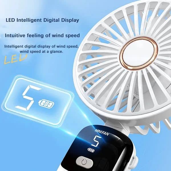 Rechargeable Mini Fan with cooling, also 3000 mAh battery. 3