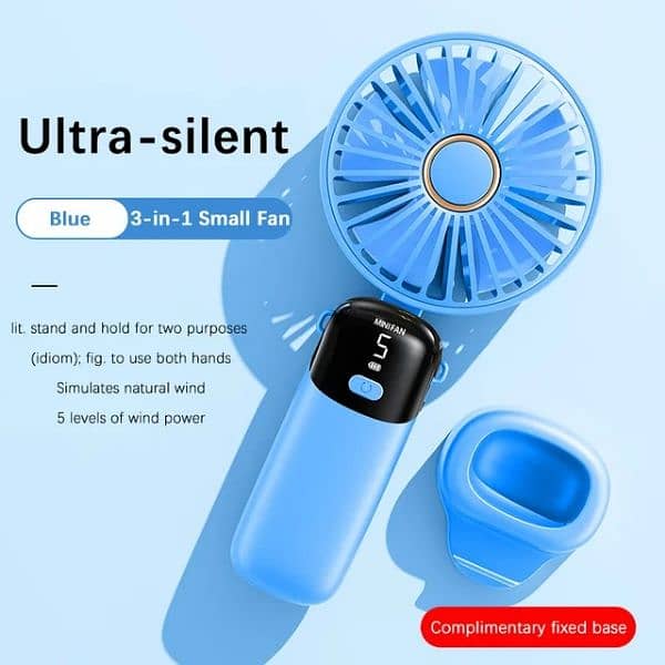 Rechargeable Mini Fan with cooling, also 3000 mAh battery. 7