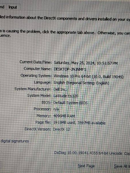 Dell Latitude E 6320 Core i5 2nd Generation 4GB Ram 500GB Hhd 100 % 6