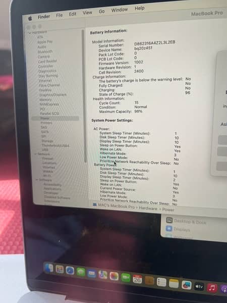 Macbook Pro M2 13 inch Touchbar 2022 8 GB 256 5