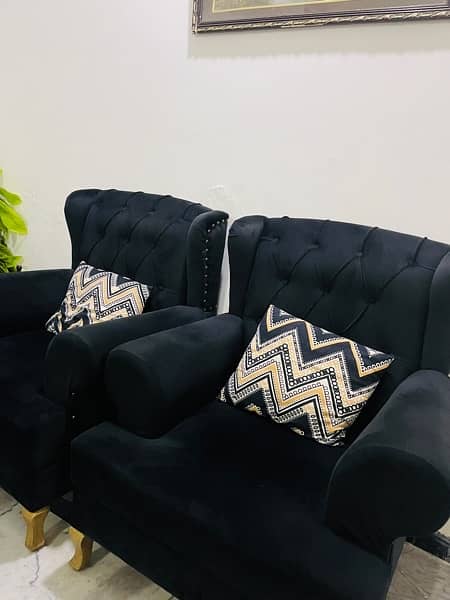 Black 7-Seater Sofa Set - Excellent Condition 2