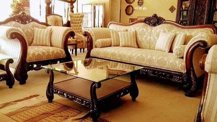 Wooden Sofa/ Sofa Set/Luxury Sofa Set/3 Seater sofa sets/Deewan Sofas 7