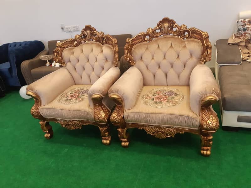 Wooden Sofa/ Sofa Set/Luxury Sofa Set/3 Seater sofa sets/Deewan Sofas 17