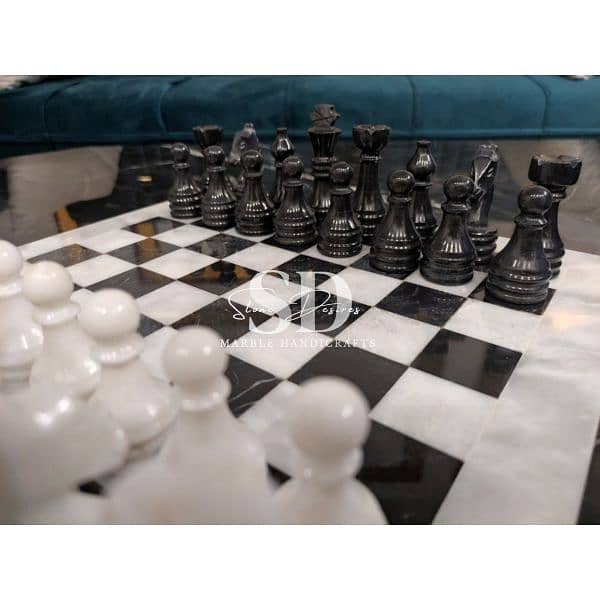 Handcrafted Marble chess set / chess board / chess pieces 7