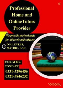 Qualified Home/Online Tutors Male/Female are available