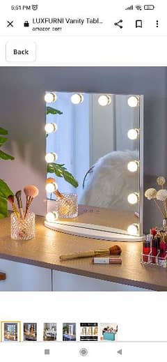 luxfurni venity mirror with 12 led lights 0
