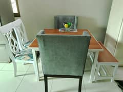 Deco Dining table with 2 Chairs ,bench  with 2 sofa chairs