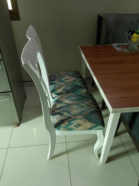 Deco Dining table with 2 Chairs ,bench  with 2 sofa chairs 6