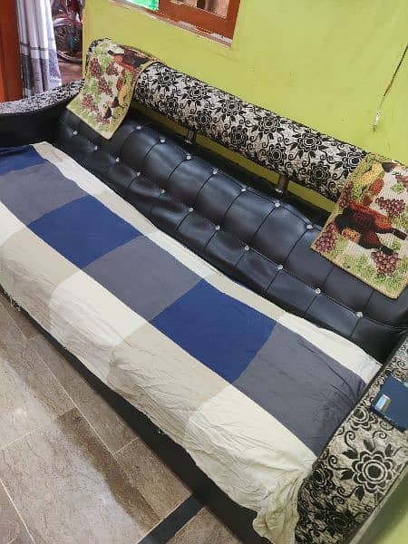 Sofa Set 5 Seater with Blue cover 1