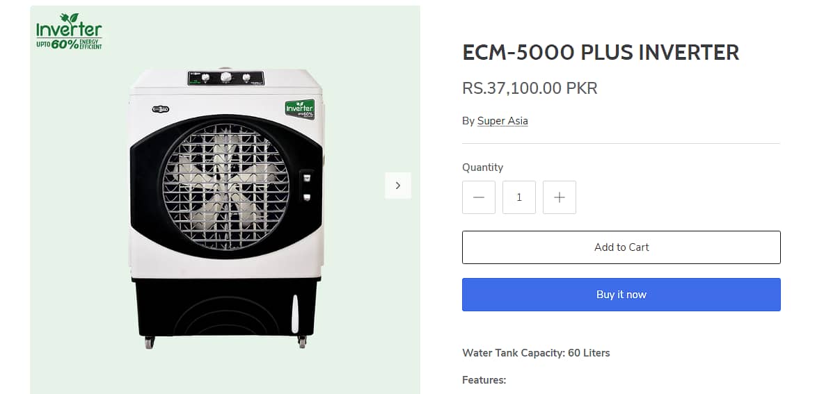 Super Asia Cooler Model ECM-5000 Plus Whatsapp # 03176313379 3