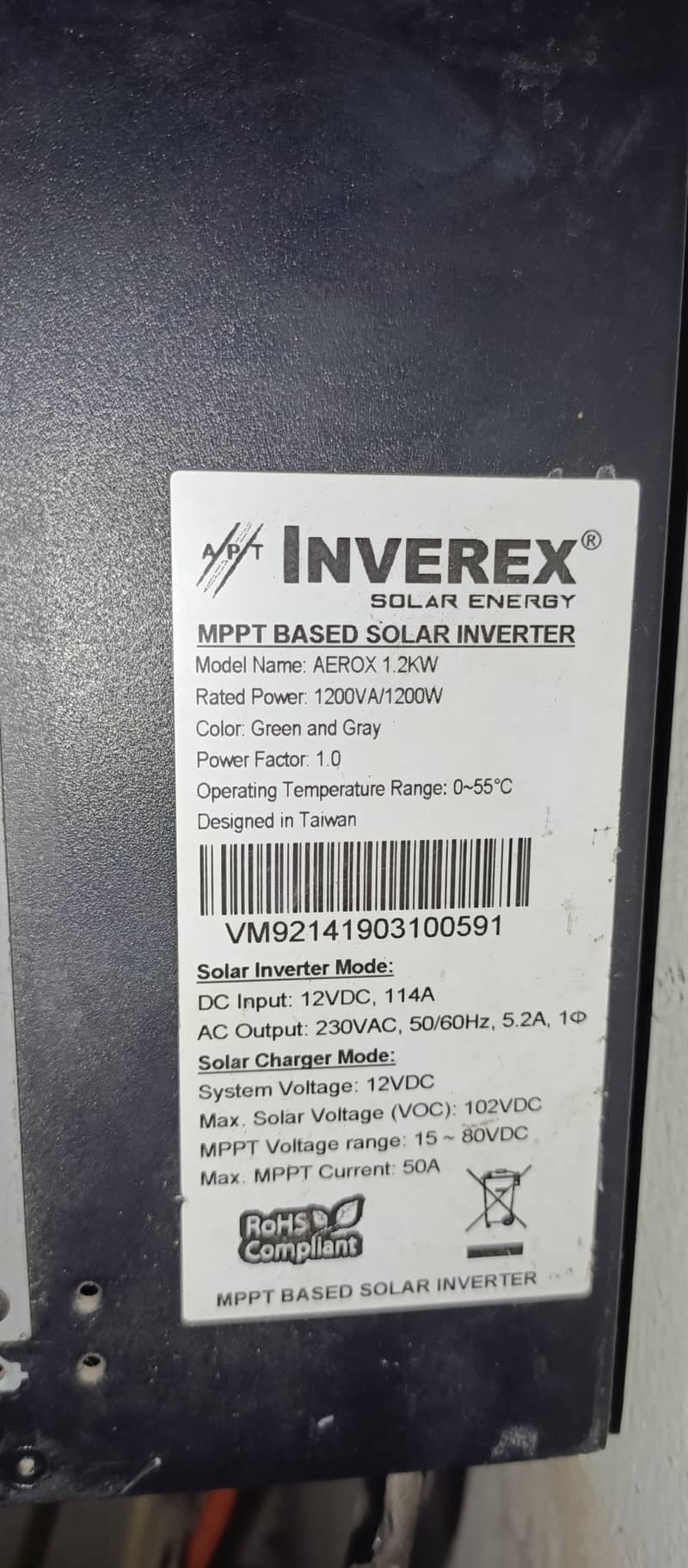 Inverex solar inverter 1.2kva 3