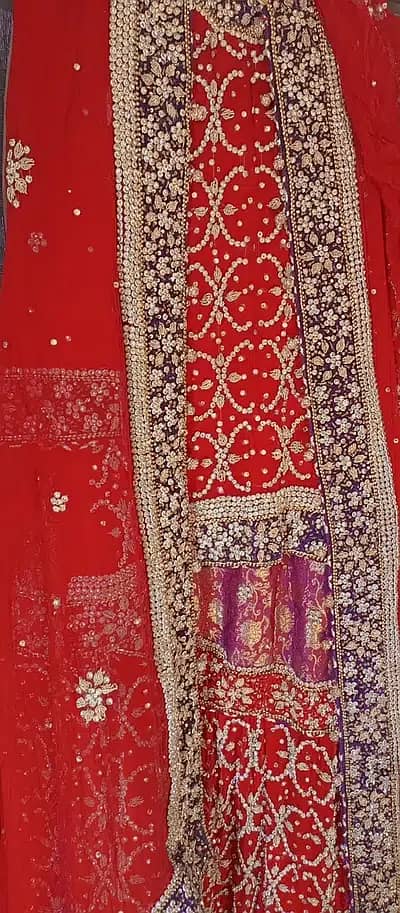 Blood Red Heavy Weight farshi Sharara For Bride 1