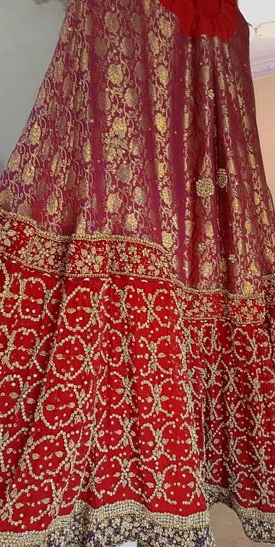 Blood Red Heavy Weight farshi Sharara For Bride 2