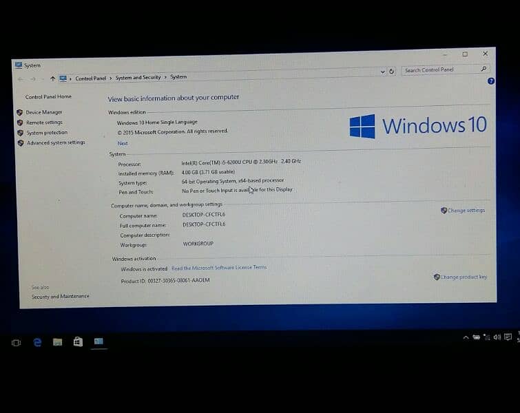 Hdresult window 10 64 bit operating system ,×64 based processor 4gbram 1