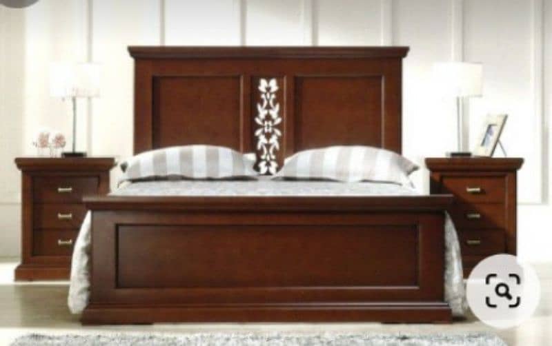 double bed set, sheesham wood bed set, king size bed set, complete set 5