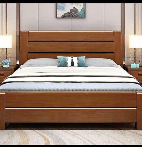 double bed set, sheesham wood bed set, king size bed set, complete set 9