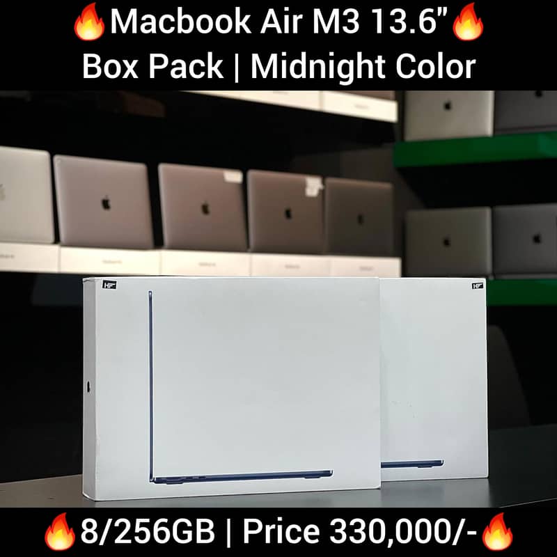 Macbook Air M3 256GB 8GB 13 Inch Display 2024 2022 2020 Box Pack 0