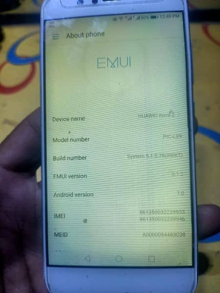 Huawei NOVA 2) 4GB ram 64 GB memory LCD line working okay pta approval 3