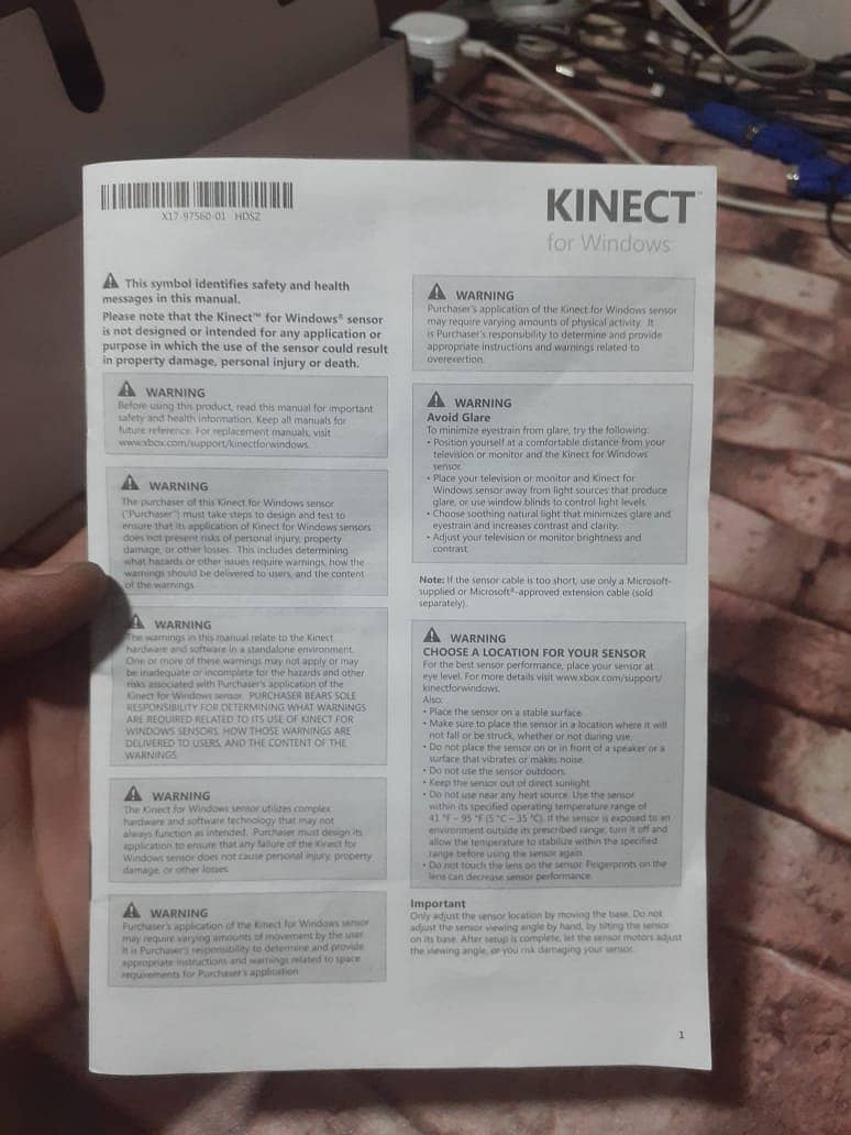 Microsoft Kinect for Windows Sensor 1517 for PC & Microsoft Xbox 360 7