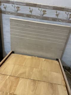 2 Single Beds With Mattress & Side Table