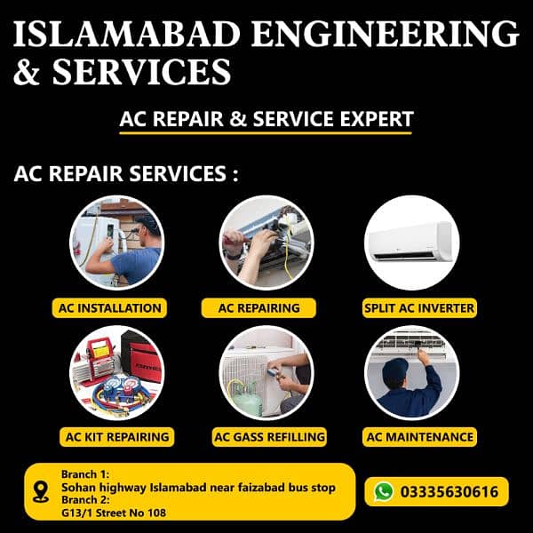 all types of split ac DC inverter fitting repairing gas filing 1