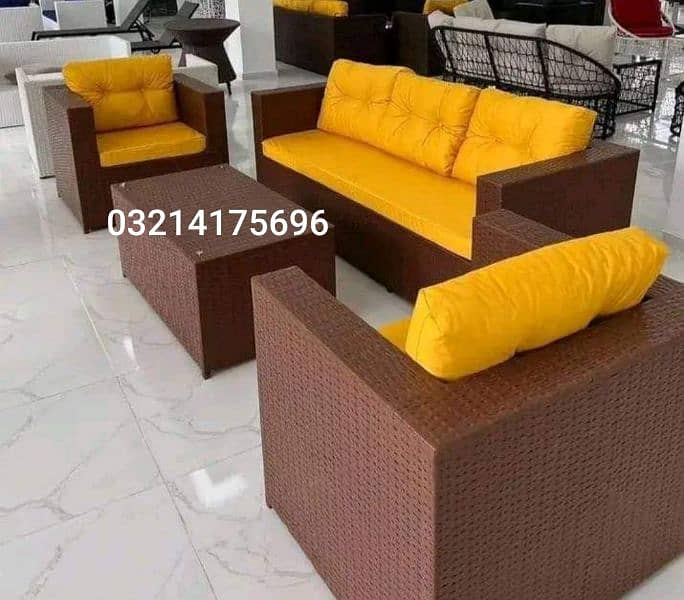 OUTDOOR GARDEN RATTAN UPVC FURNITURE SOFA SET CHAIRS TABLE UMBRELLA 5